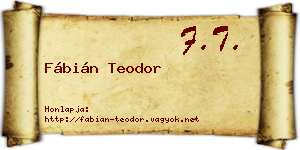 Fábián Teodor névjegykártya