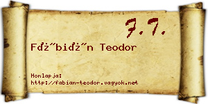 Fábián Teodor névjegykártya