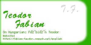teodor fabian business card